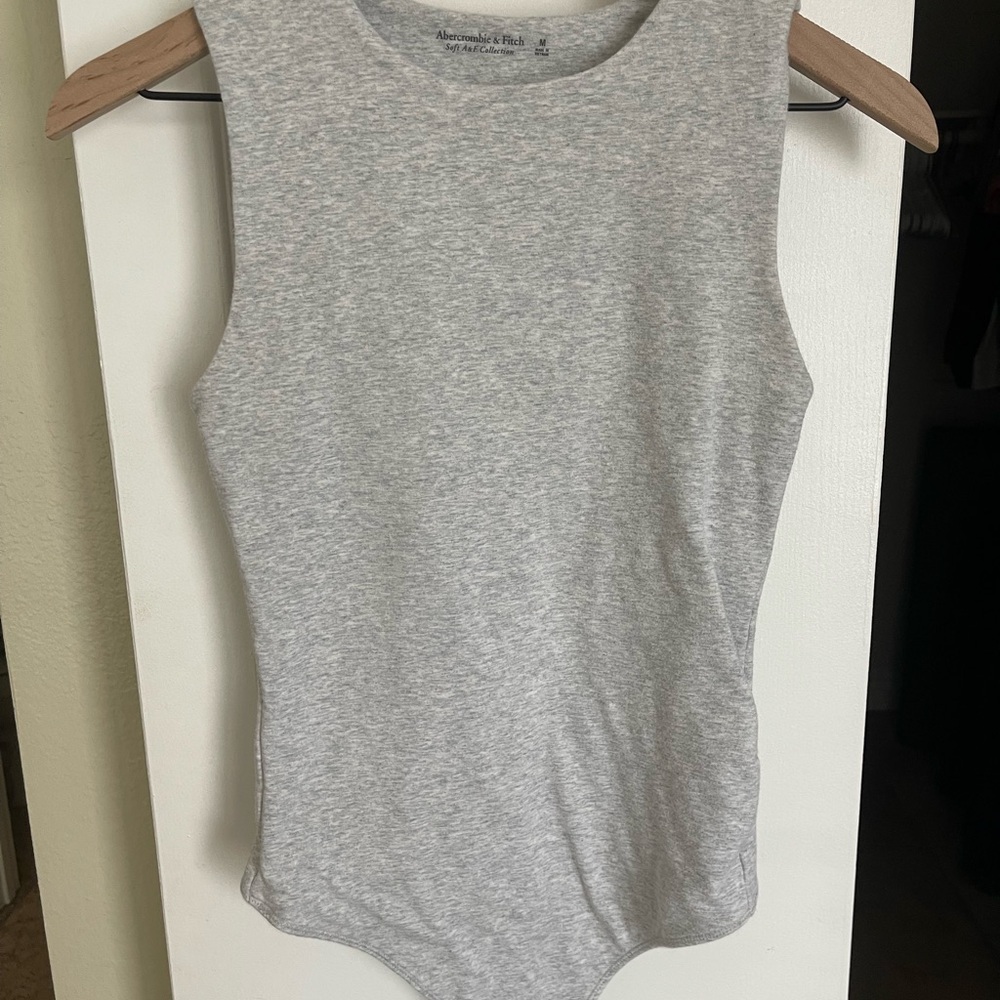 Abercrombie & Fitch Gray Sleeveless Bodysuit